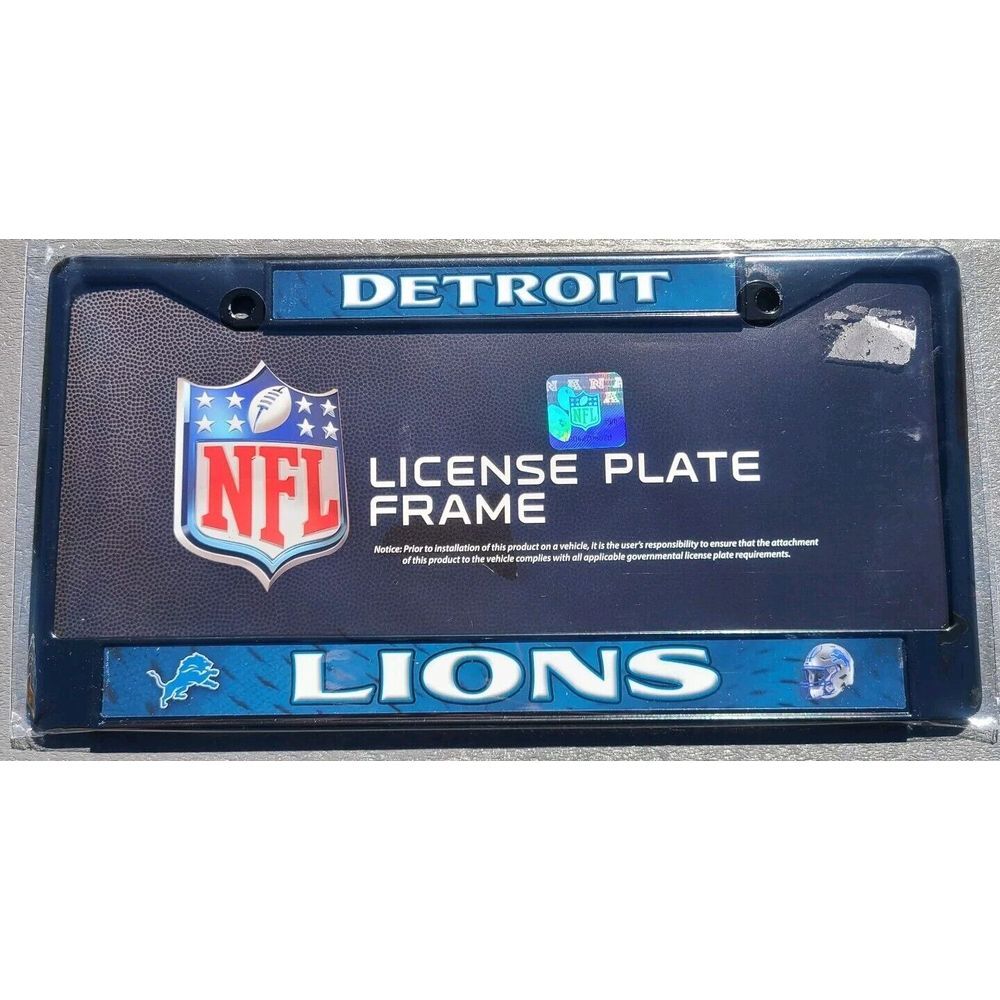 New Detroit Lions‎ Black/Blue License Plate Frame